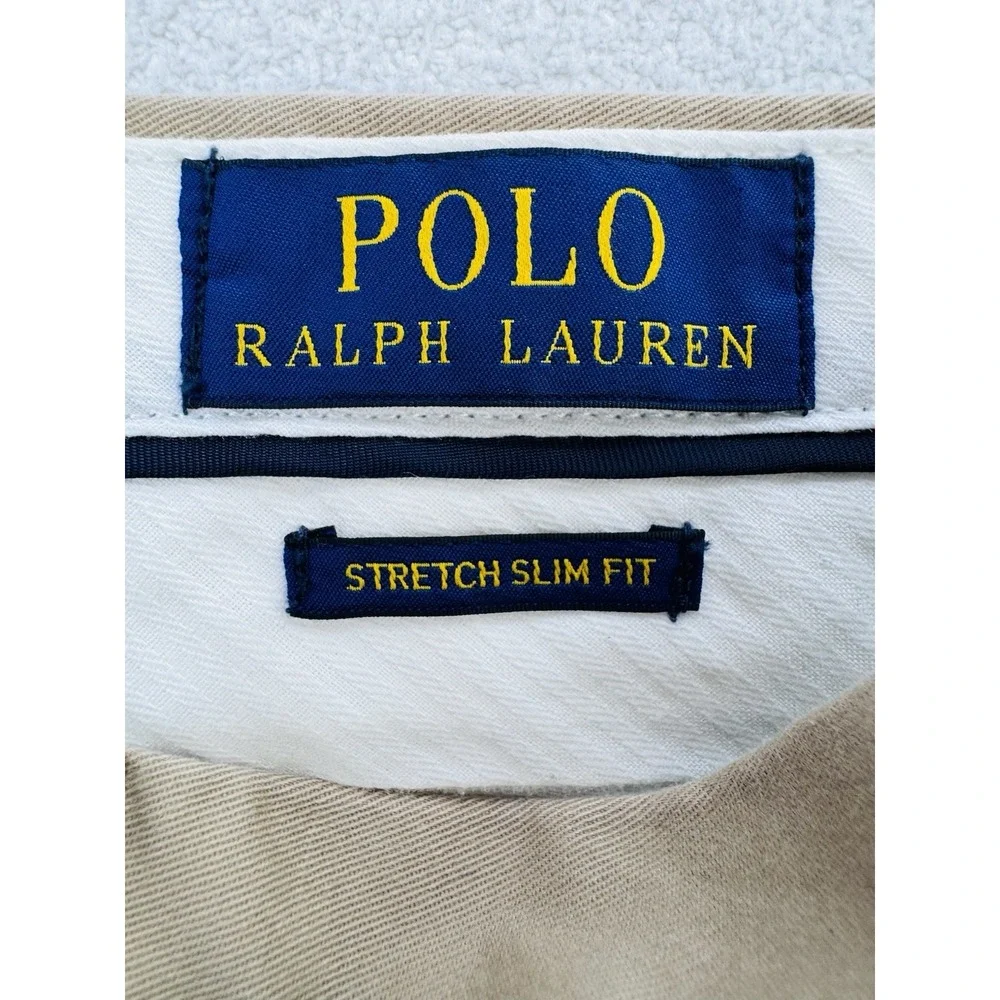 Polo RL Pants Men 32x30 Beige Straight Stretch Slim Fit NWT